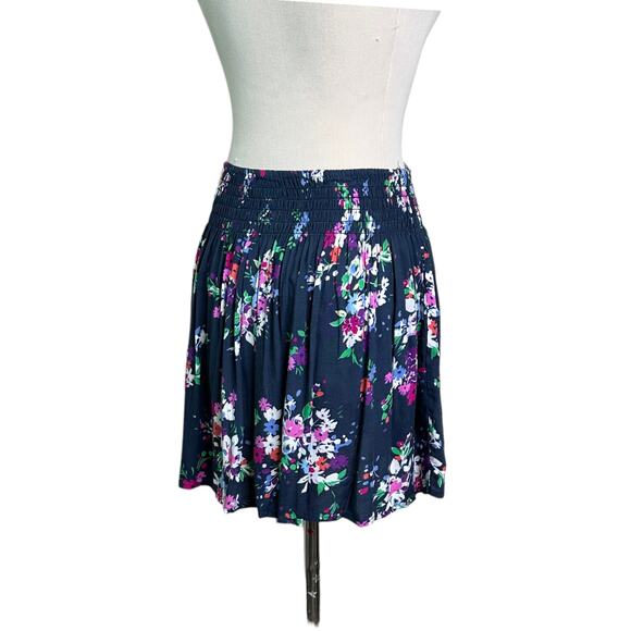 Express blue floral pull on pleated mini skirt size XS - Picture 11 of 11
